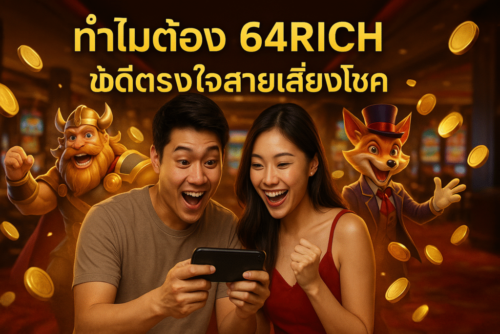 ทำไมต้อง 64RICH ข้อดีตรงใจสายเสี่ยงโชค