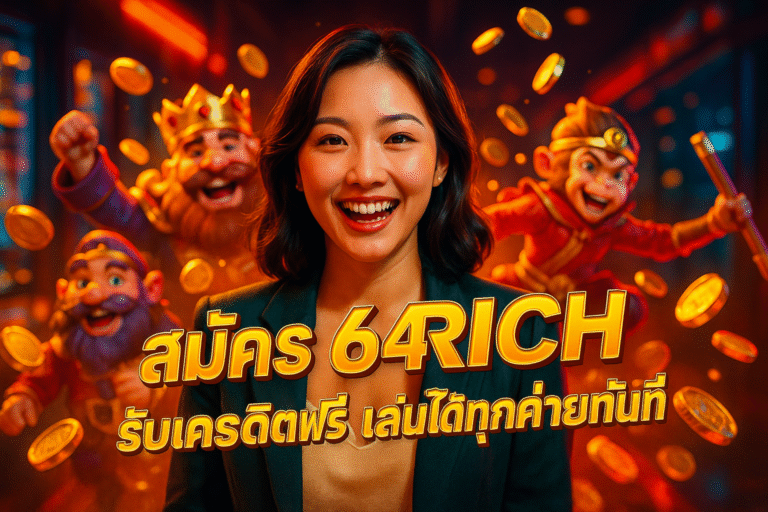 สมัคร 64RICH รับเครดิตฟรี เล่นได้ทุกค่ายทันที